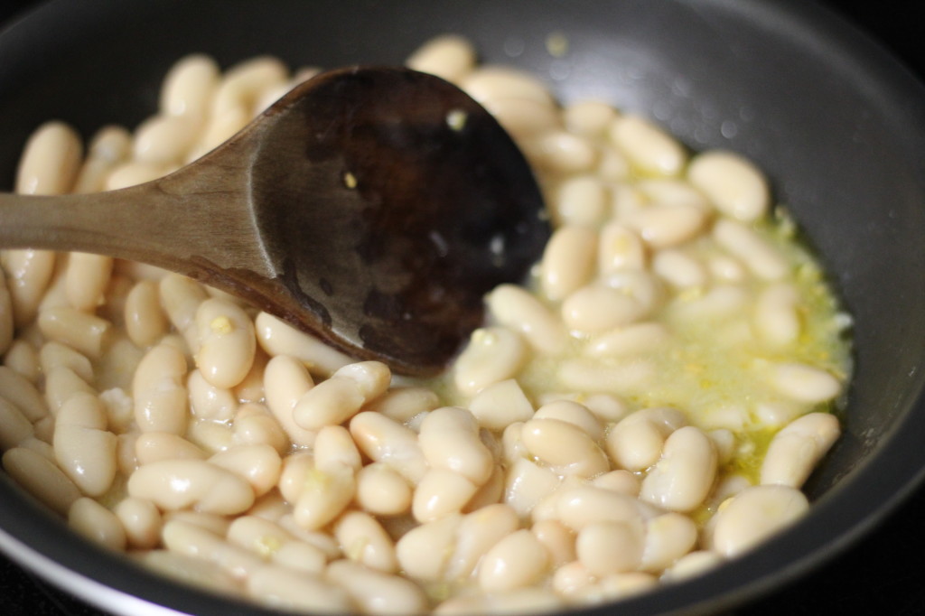 healthy warm smashed bean dip