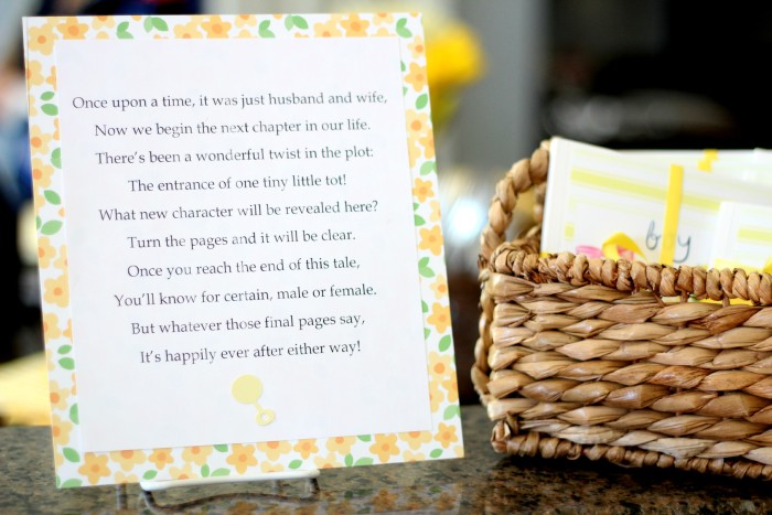 yellow book theme gender reveal