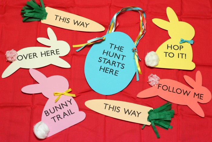 egg hunt kit signs