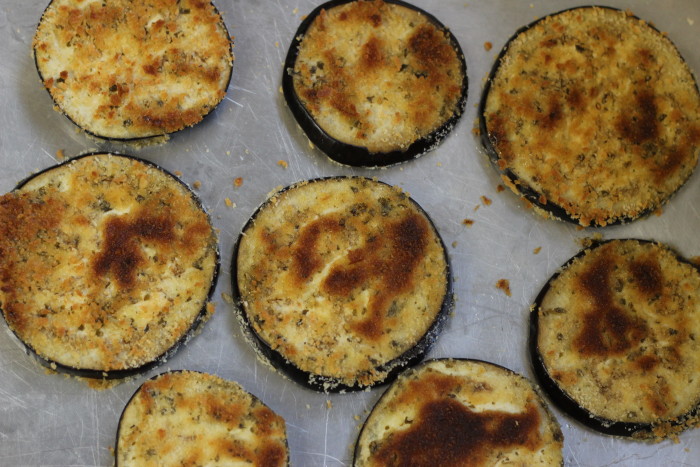 Crispy Breaded Pesto Eggplant Slices {Healthy and Easy 4 Ingredients}