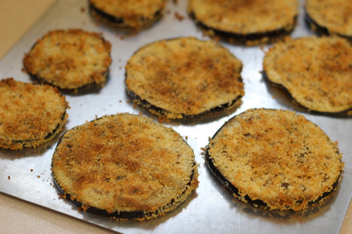 Crispy Breaded Pesto Eggplant Slices {Healthy and Easy 4 Ingredients}