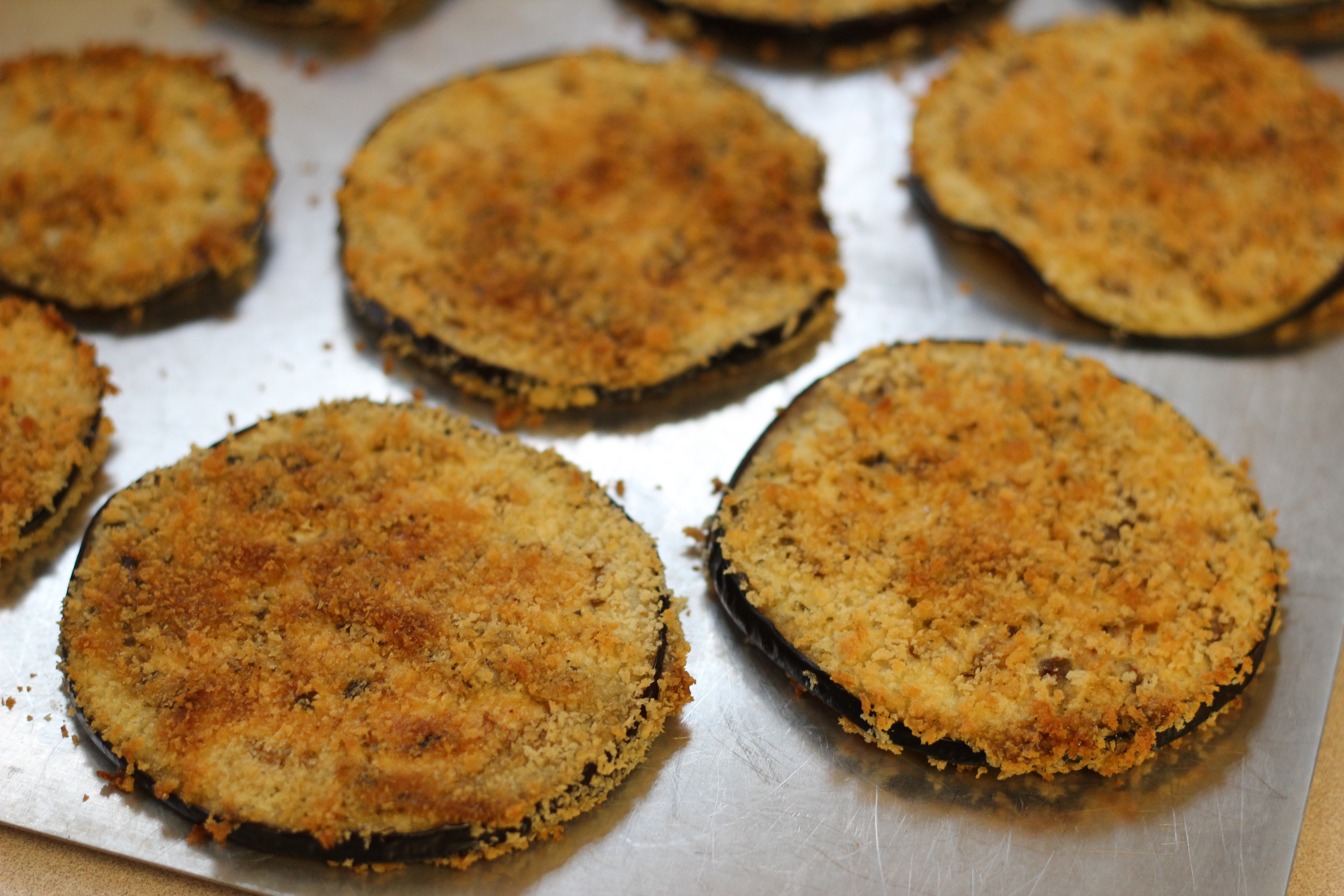 Crispy Pesto Eggplant Slices