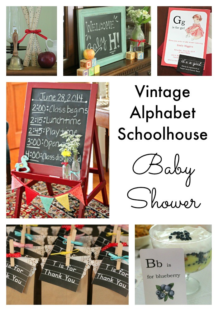 Vintage Alphabet Schoolhouse Baby Shower