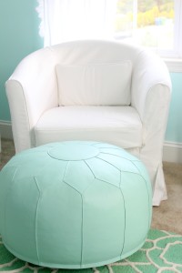 spring green, aqua, and peach gender neutral nursery decor