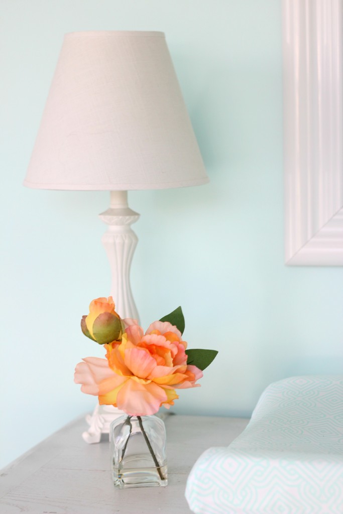 spring green, aqua, and peach gender neutral nursery decor