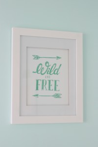 spring green, aqua, and peach gender neutral nursery decor