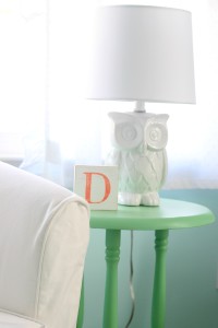 spring green, aqua, and peach gender neutral nursery decor