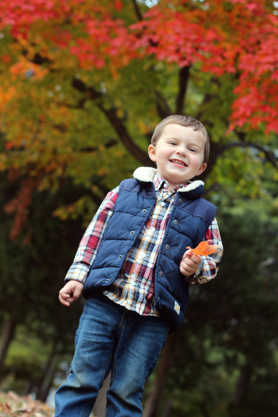 fall photos toddler boy