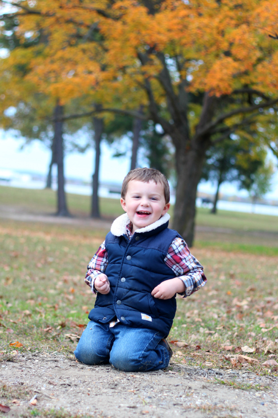 fall photos toddler boy