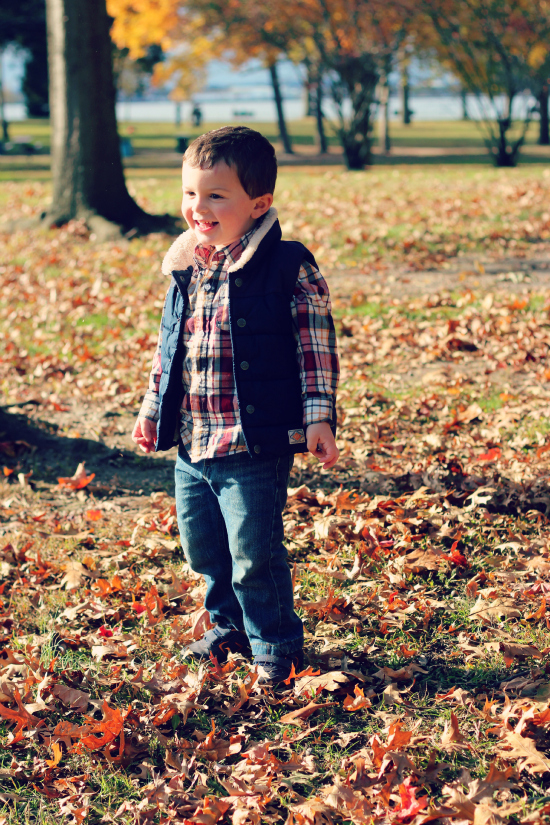 fall photos toddler boy