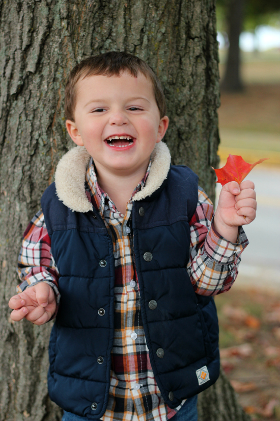 fall photos toddler boy