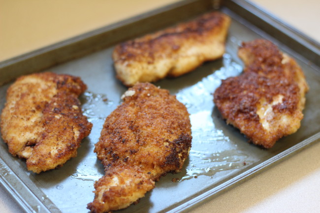 Crispy Parmesan-Crusted Chicken with Creamy Lemon Zucchini and Pasta