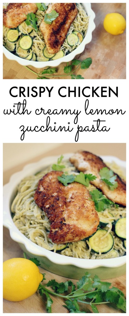 crispy-chicken-with-creamy-lemon-zucchini-pasta