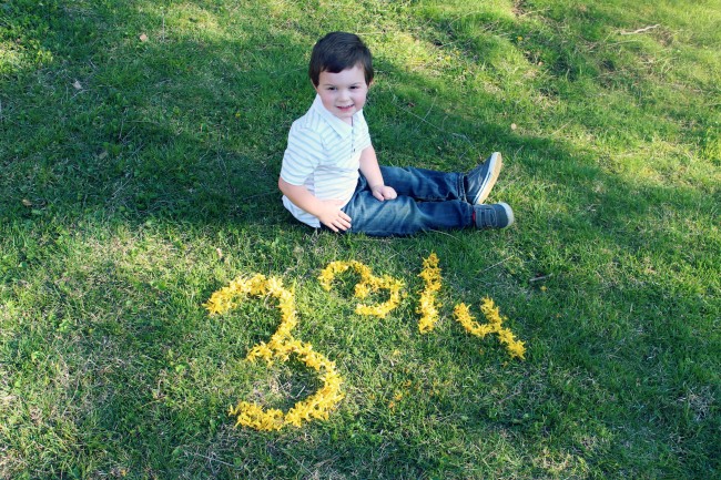 Owen's Quarterly Update - Springtime Photos of Three-Year-Old