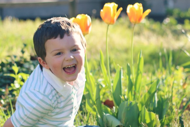 Owen's Quarterly Update - Springtime Photos of Three-Year-Old