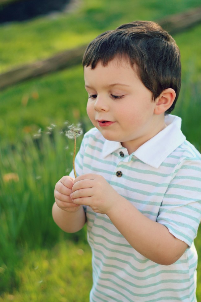 Owen's Quarterly Update - Springtime Photos of Three-Year-Old