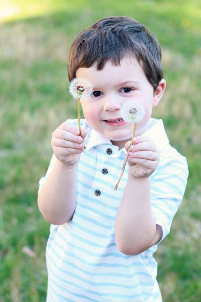 Owen's Quarterly Update - Springtime Photos of Three-Year-Old