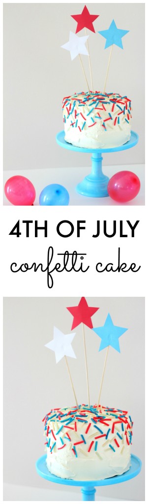 DIY 4th of July Confetti Cake Easy Decorating Idea