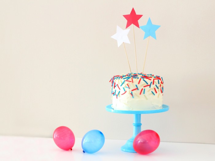 Easy 4th of July Confetti Cake