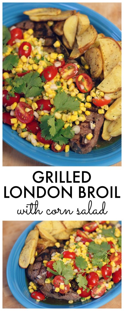 Grilled London Broil with Lime Corn Salad