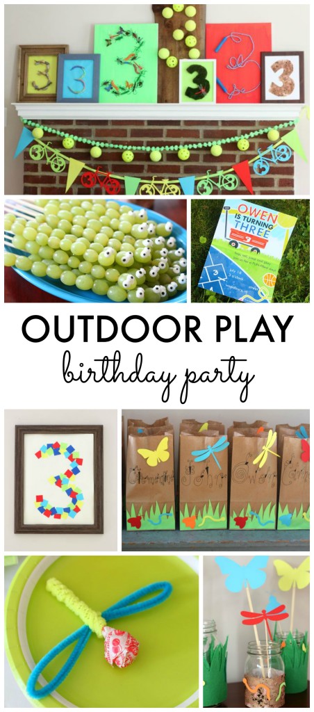 Outdoor Play Birthday Party! Fun outside theme with bugs, mud, bikes, water, wagons, outdoor toys and more