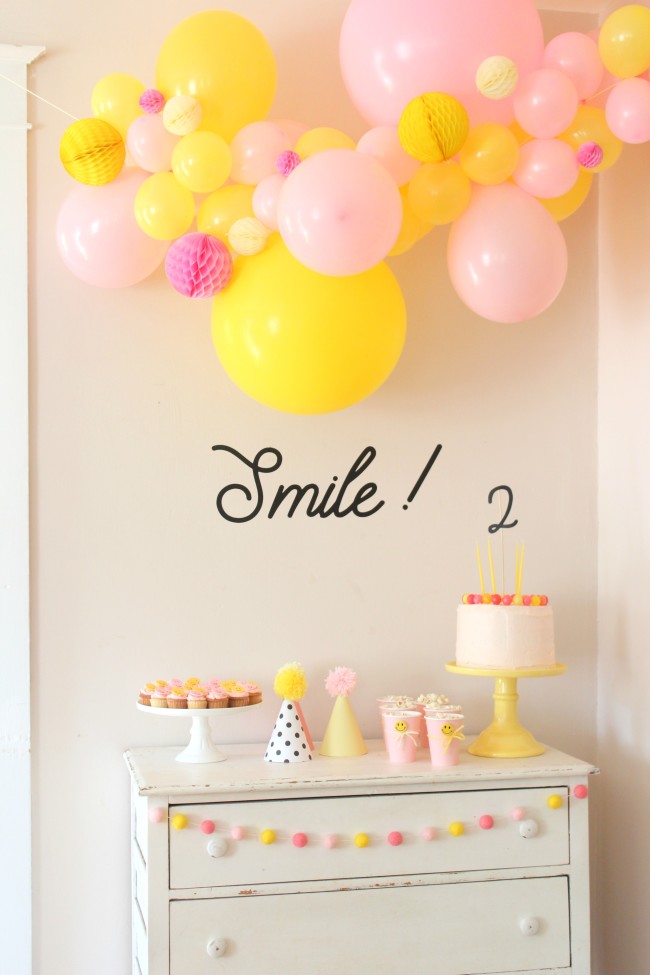 Smiley Face Birthday Party - Pink, Yellow and Modern