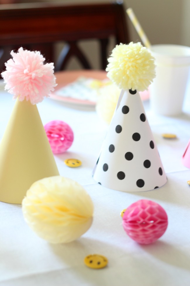 party hats and honeycomb