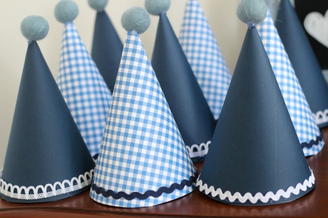 party hats with felt ball toppers