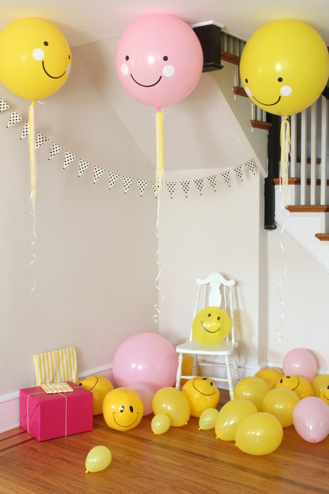 Smiley Face Birthday Party - Pink, Yellow and Modern