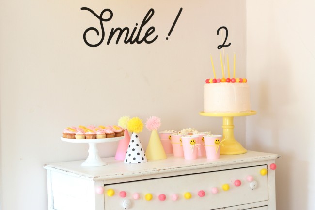 Smiley Face Birthday Party - Pink, Yellow and Modern