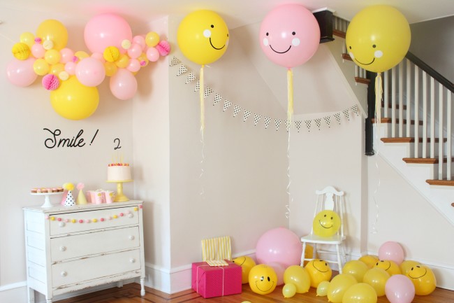 Smiley Face Birthday Party - Pink, Yellow and Modern