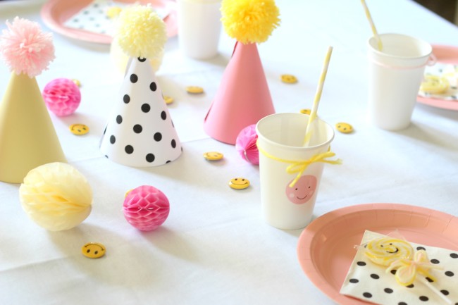 Smiley Face Birthday Party - Pink, Yellow and Modern