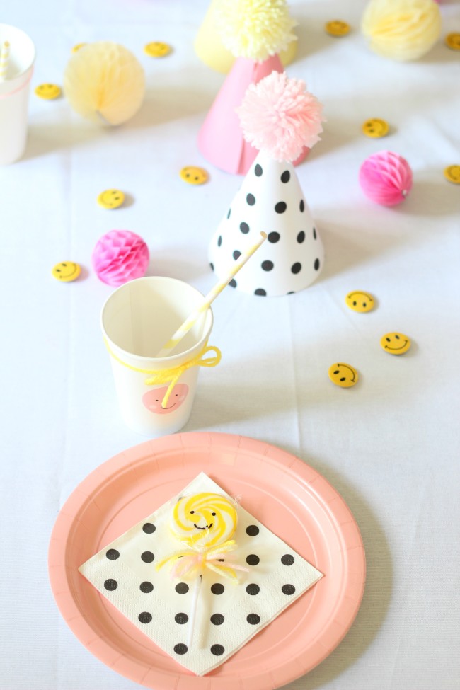 Smiley Face Birthday Party - Pink, Yellow and Modern