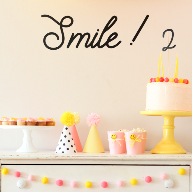 Smiley Face Birthday Party - Pink, Yellow and Modern