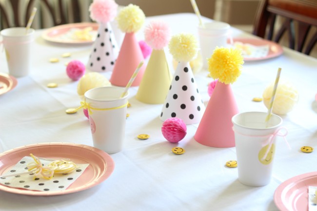 Smiley Face Birthday Party - Pink, Yellow and Modern