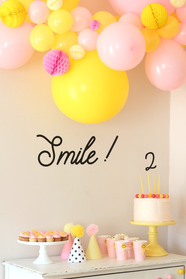 Smiley Face Birthday Party - Pink, Yellow and Modern