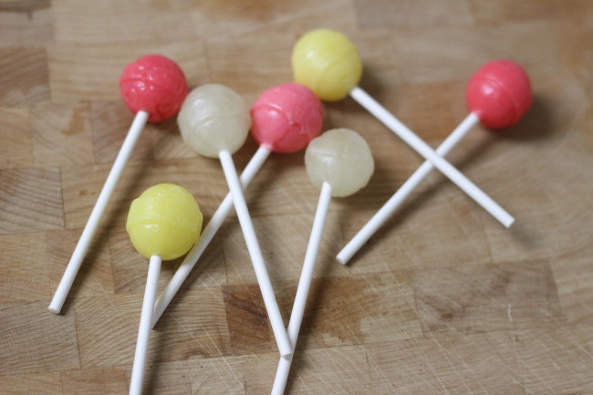 Ice Cream Party Cupcake Toppers - mini ice cream cones made from lollipops