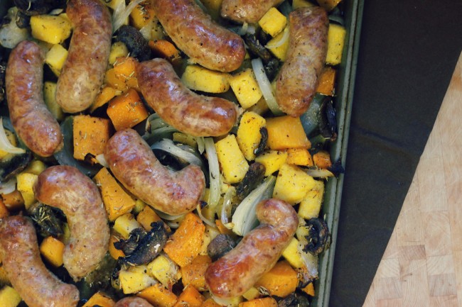 roasted-honey-mushrooms-sausage