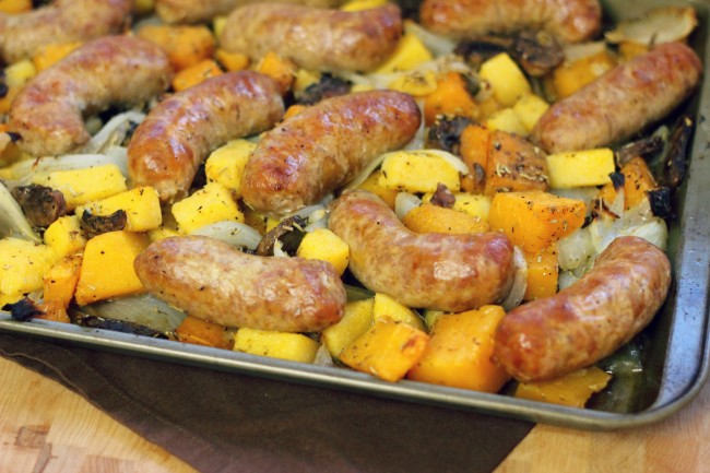 Roasted Sausage, Polenta and Squash Recipe