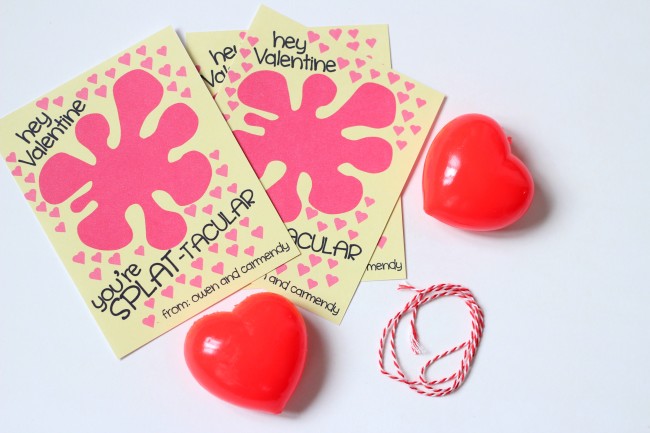 Heart Splat Ball Valentines