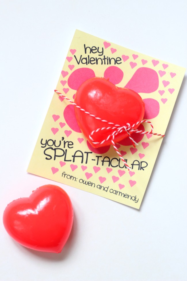 Heart Splat Ball Valentines