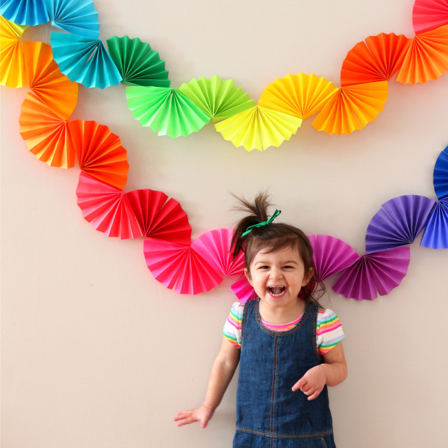 Rainbow Paper Garland - DIY Party Decoration