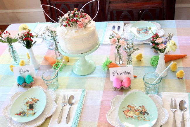easter egg dying party tablescape