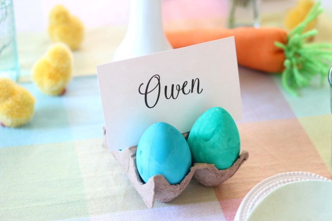 Easter Egg Decorating Party Place Card Idea