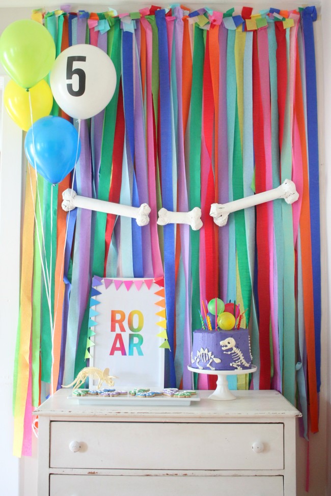 Dinosaur Fossil Birthday Party - a rainbow dino dig celebration!