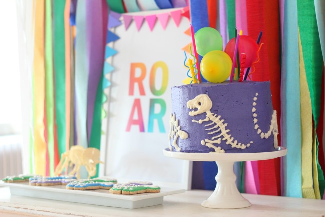 Dinosaur Fossil Birthday Party - a rainbow dino dig celebration!