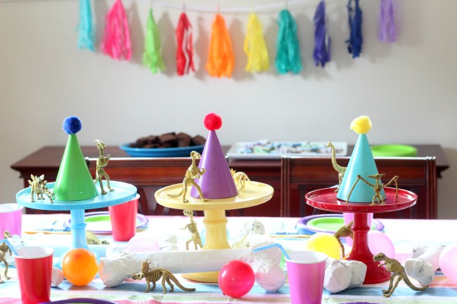 Dinosaur Fossil Birthday Party - a rainbow dino dig celebration!