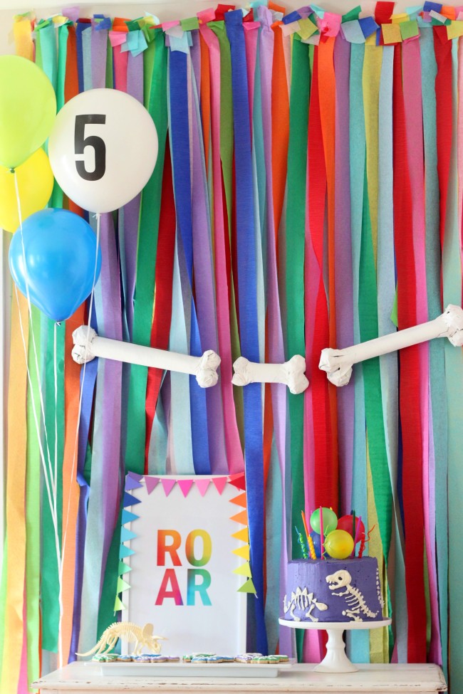 Dinosaur Fossil Birthday Party - a rainbow dino dig celebration!