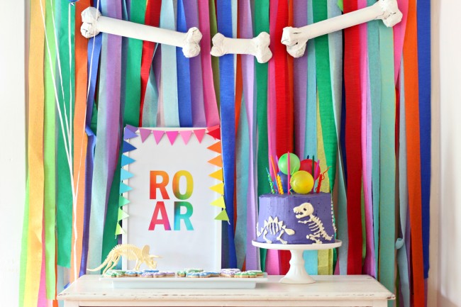 Dinosaur Fossil Birthday Party - a rainbow dino dig celebration!