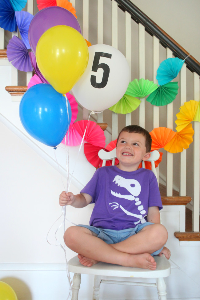 Dinosaur Fossil Birthday Party - a rainbow dino dig celebration!